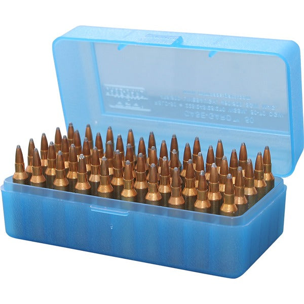 MTM RIFLE FLIP-TOP 50rd WSSM/500SW CLR-BLUE 24/CS