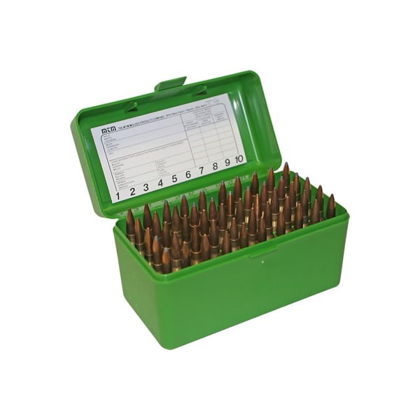 MTM RIFLE FLIP-TOP 50rd 22 & 6PPC/6BR GREEN 24/CS