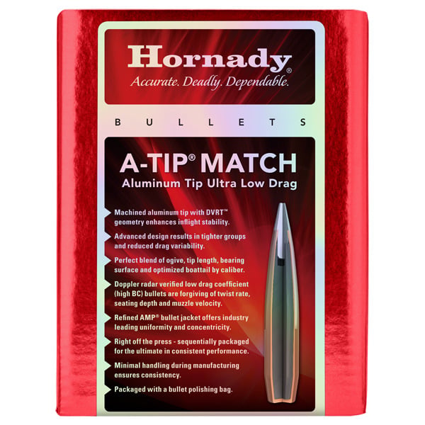 Hornady A-Tip 243 Caliber, 6mm (.243 Diameter) Bullets 110 grain Polymer Tip Box of 500