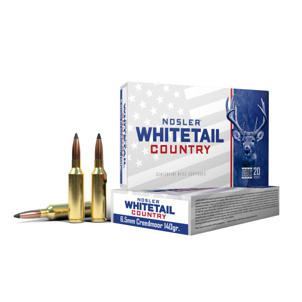 Nosler Whitetail Country 6.5 Creedmoor Ammunition 140 Grain Solid Base Spitzer Box of 20