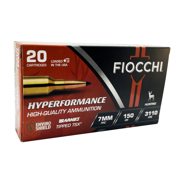 Fiocchi Hyperformance 7mm PRC Ammunition 150 Grain Barnes TTSX Polymer Tip Box of 20