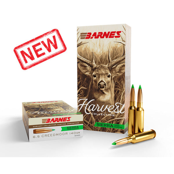Barnes Harvest 6.5 Creedmoor Ammunition 140 Grain Sierra Tipped GameKing Polymer Tip Box of 20