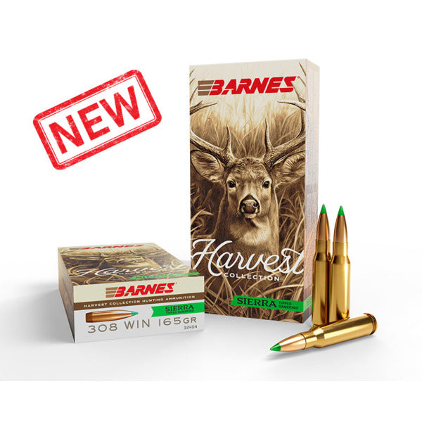 Barnes Harvest 308 Winchester Ammunition 165 Grain Sierra Tipped GameKing Polymer Tip Box of 20