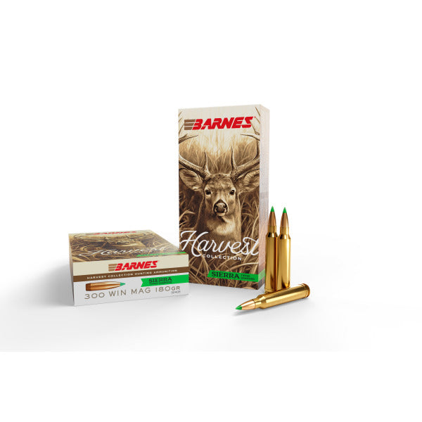 Barnes Harvest 300 Winchester Magnum Ammunition 180 Grain Sierra Tipped GameKing Polymer Tip Box of 20