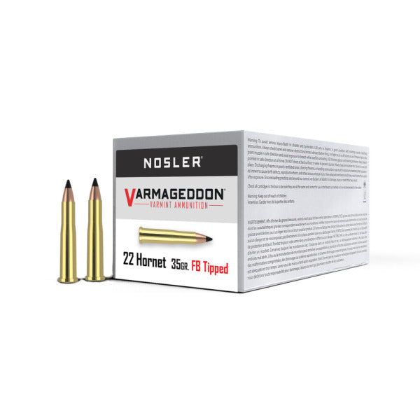 Nosler Varmageddon 22 Hornet Ammunition 35 Grain Polymer Tip Box of 50