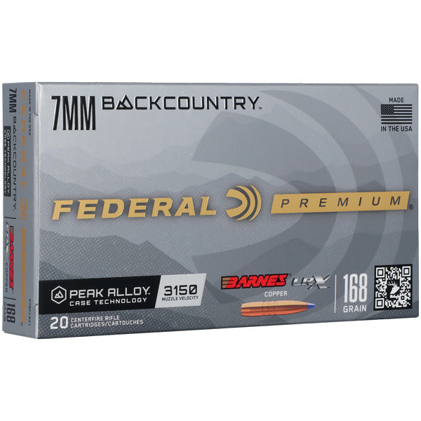 Federal Premium 7mm Backcountry Ammunition 168 Grain Barnes LRX Polymer Tip Box of 20