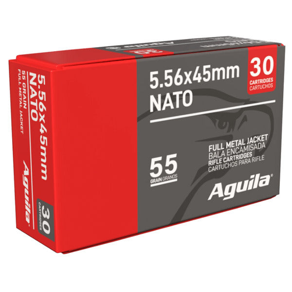 Aguila 5.56x45mm NATO Ammunition 55 Grain Full Metal Jacket Box of 30