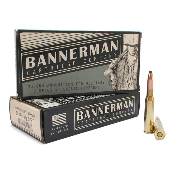 Bannerman 6.5x50mm Japanese (6.5x50mm Arisaka) Ammunition 139 Grain Boat Tail Spire Point Box of 20