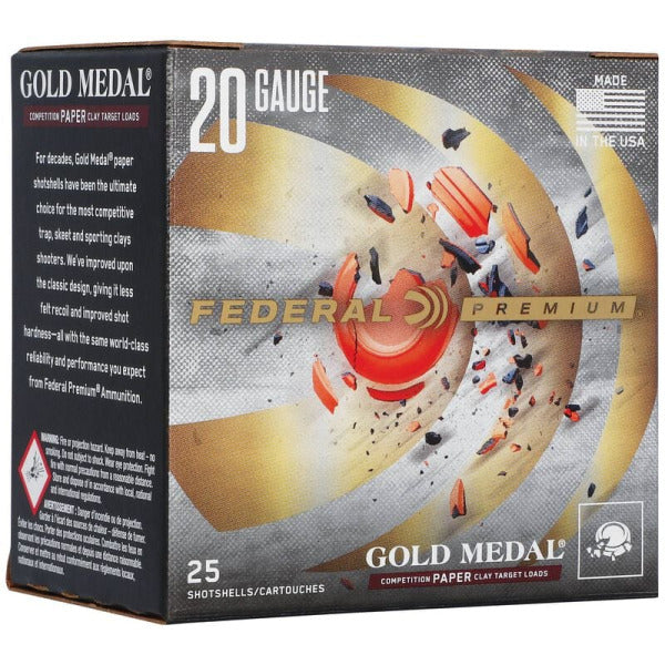 Federal Premium Gold Medal Paper 20 Gauge Ammunition 2-3/4" #7.5 7/8 oz 1250 fps Case of 250