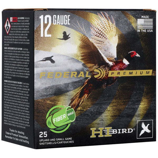 Federal Premium Hi-Bird Fiber Wad 12 Gauge Ammunition 2-3/4" #4 1-1/4 oz 1330 fps Box of 25