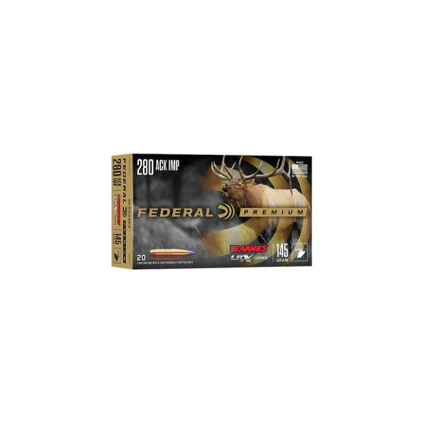 Federal Premium 280 Ackley Improved Ammunition 145 Grain Barnes LRX Polymer Tip Box of 20