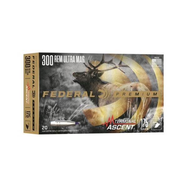 Federal Premium Terminal Ascent 300 RUM (Remington Ultra Magnum) Ammunition 175 Grain Polymer Tip Box of 20