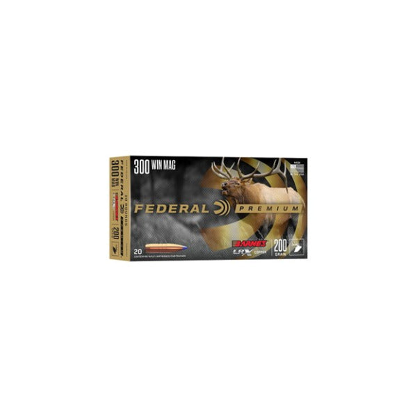 Federal Premium 300 Winchester Magnum Ammunition 200 Grain Barnes LRX Polymer Tip Box of 20