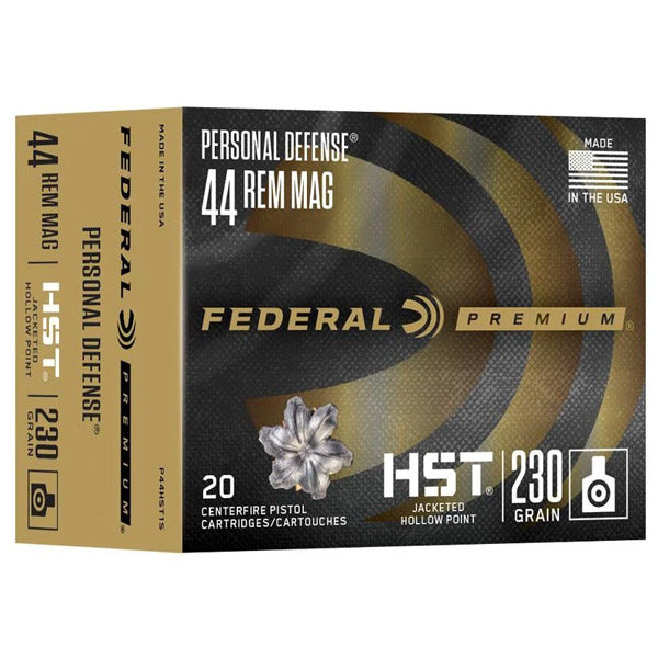 Federal Premium Personal Defense 44 Remington Magnum Ammunition 230 Grain HST Jacketed Hollow Point Box of 20
