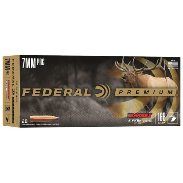 Federal Premium 7mm PRC Ammunition 168 Grain Barnes LRX Polymer Tip Box of 20