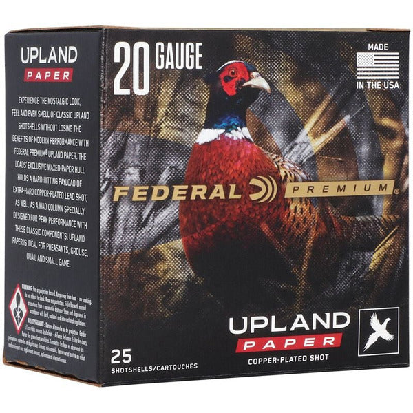 Federal Premium Upland Paper 20 Gauge Ammunition 2-3/4" #4 Box of 25