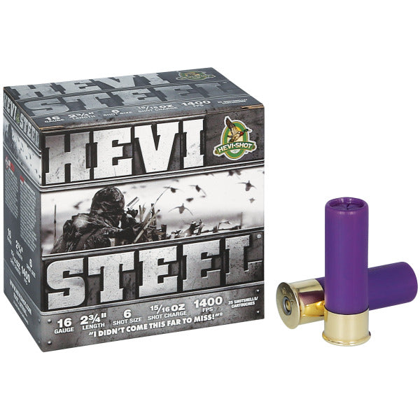 HEVI-SHOT 16ga HEVI-STEEL 2-3/4" 1oz #6 25/bx 10/cs