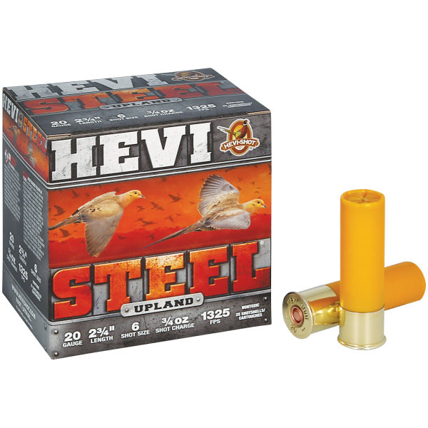 HEVI-SHOT 20ga HEVI-STEEL UP 2.75" 1oz #6 25bx 10cs