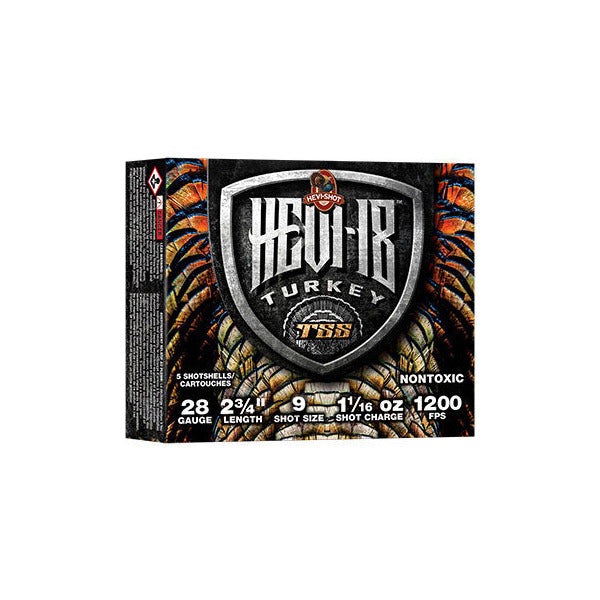 Hevi-Shot Hevi-18 28 Gauge Ammunition 2-3/4" #9 1-1/16 oz 1200 fps Tungsten Box of 5
