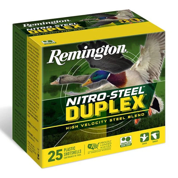 Remington Nitro-Steel Duplex 20 Gauge Ammunition 3" #2, 6 1 oz 1425 fps Steel Box of 25