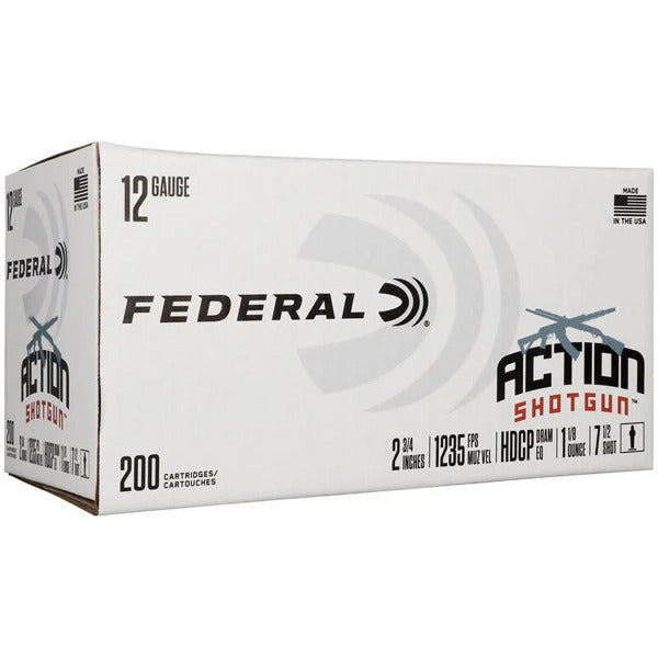 Federal Premium Action Shotgun 12 Gauge Ammunition 2-3/4" #7.5 1-1/8 oz 1235 fps Case of 200