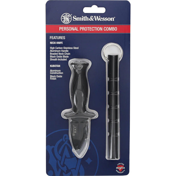 Smith & Wesson Personal Protection Fixed Blade Knife & Kubotan 2" Spear Point 8Cr13Mov Stainless Steel
