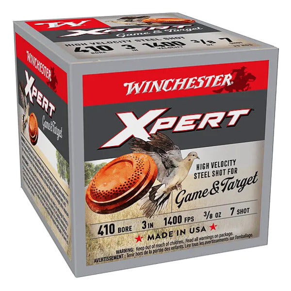 Winchester Xpert Steel Game 410 Bore Ammunition 3" #7 3/8 oz 1400 fps Steel Steel Shot Box of 25