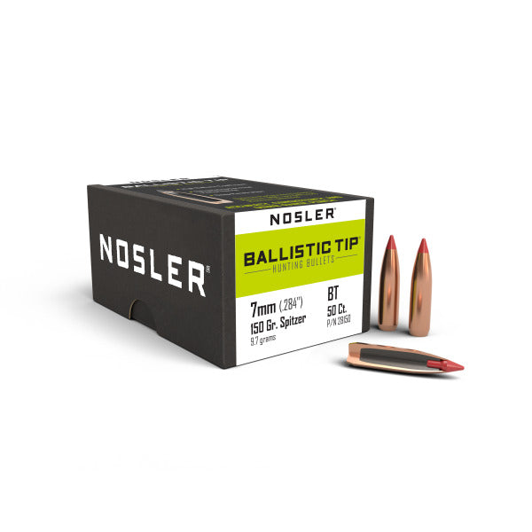 Nosler Ballistic Tip 28 Caliber, 7mm (.284 Diameter) Bullets 150 grain Polymer Tip Box of 50