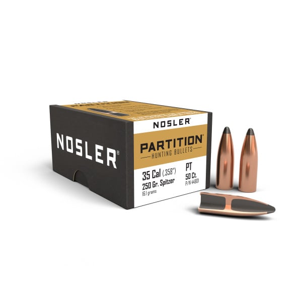 Nosler Partition .358 Diameter Bullets 250 grain Spitzer Box of 50