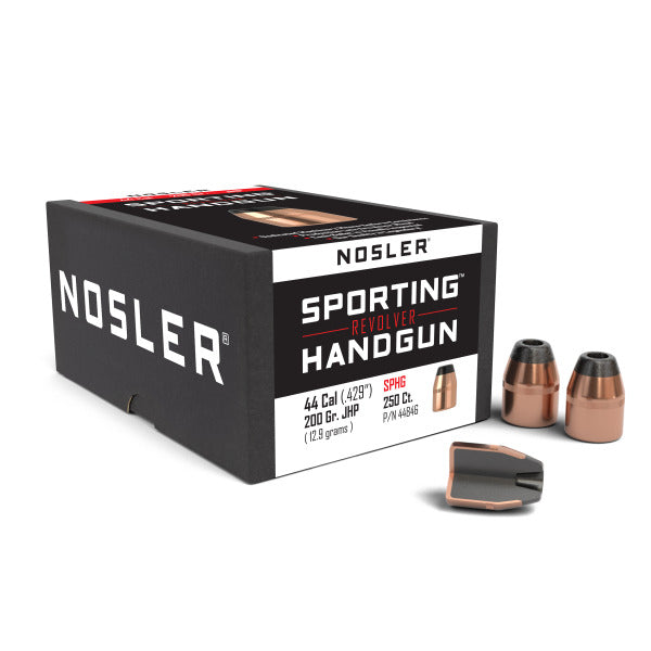 Nosler Sporting Handgun 44 Caliber (.429 Diameter) Bullets 200 grain Jacketed Hollow Point Box of 250