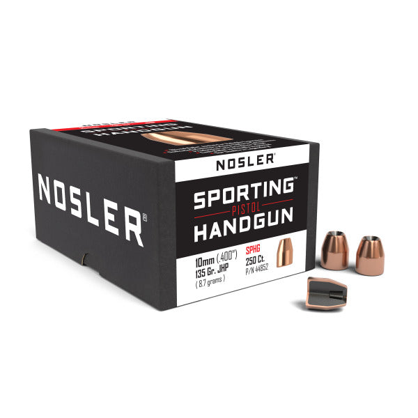 Nosler ASP 40 Caliber/10mm (.400 Diameter) Bullets 135 grain Jacketed Hollow Point Box of 250