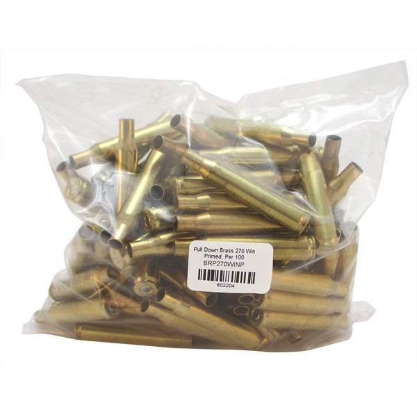 Pull-Down 270 Winchester Primed (Silver) Brass Bag of 100