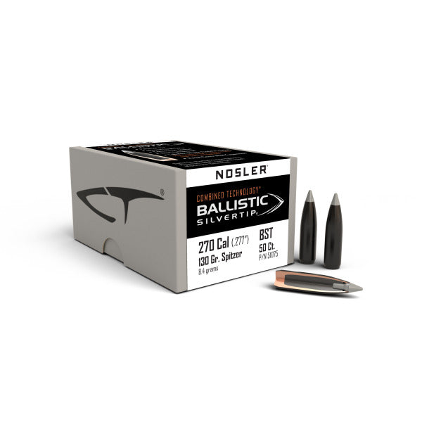Combined Technology Ballistic Silvertip 277 Caliber, 6.8mm (.277 Diameter) Bullets 130 grain Polymer Tip Box of 50