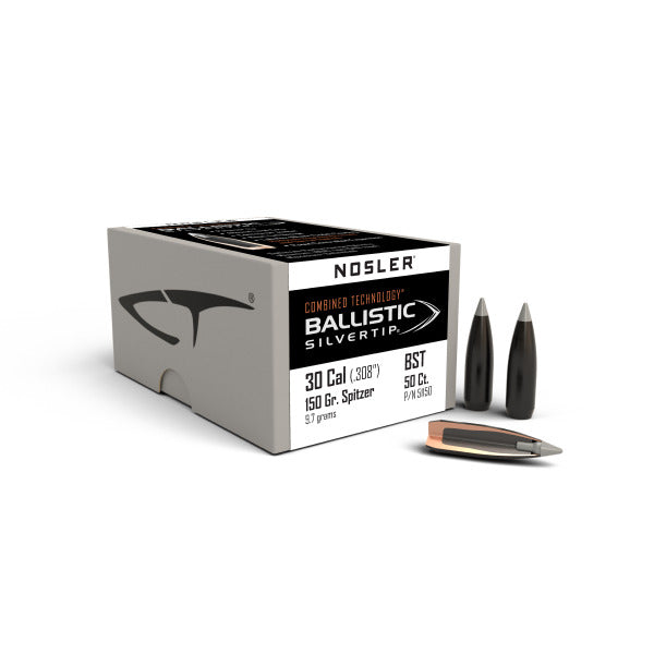 Combined Technology Ballistic Silvertip 30 Caliber (.308 Diameter) Bullets 150 grain Polymer Tip Box of 50