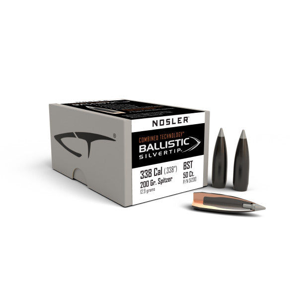 Combined Technology Ballistic Silvertip 338 Caliber (.338 Diameter) Bullets 200 grain Polymer Tip Box of 50