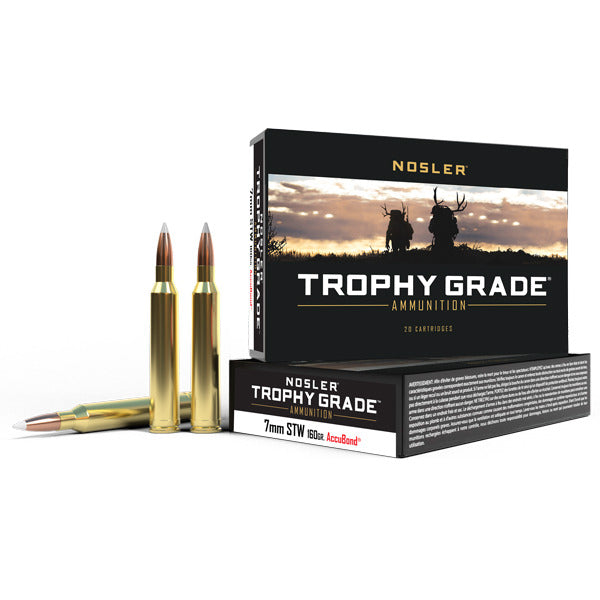 Nosler Trophy Grade 7mm STW (Shooting Times Westerner) Ammunition 160 Grain AccuBond Polymer Tip Box of 20