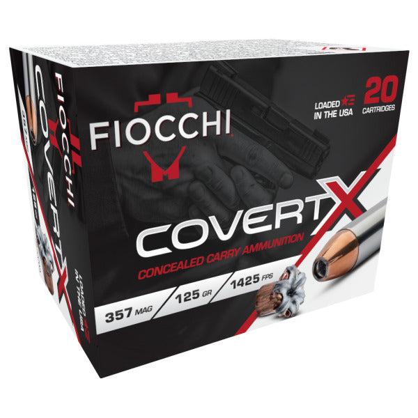 Fiocchi Covert X 357 Magnum Ammunition 125 Grain Jacketed Hollow Point Box of 20