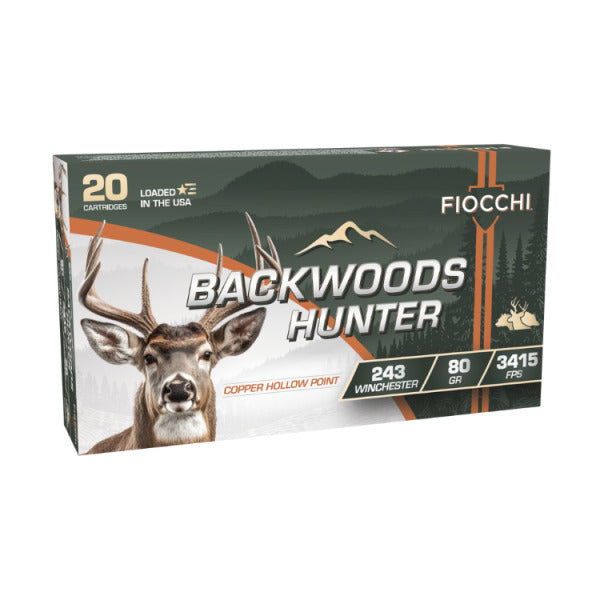 Fiocchi 243 Winchester Ammunition 80 Grain Copper Hollow Point Box of 20