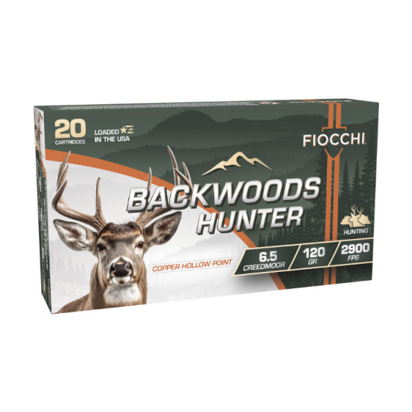 Fiocchi Backwoods Hunter 6.5 Creedmoor Ammunition 120 Grain Copper Hollow Point Box of 20