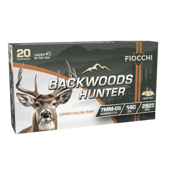 Fiocchi Backwoods Hunter 7mm-08 Remington Ammunition 140 Grain Copper Hollow Point Box of 20