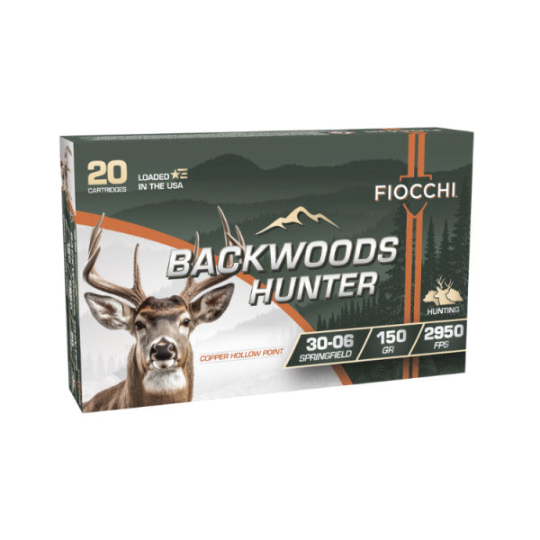 Fiocchi Backwoods Hunter 30-06 Springfield Ammunition 150 Grain Copper Hollow Point Box of 20