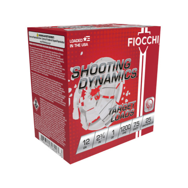Fiocchi Shooting Dynamics 12 Gauge Ammunition 2-3/4" #7.5 1 oz 1200 fps Box of 100