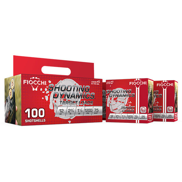 Fiocchi Shooting Dynamics 12 Gauge Ammunition 2-3/4" #7.5 1-1/8 oz 1200 fps Box of 100
