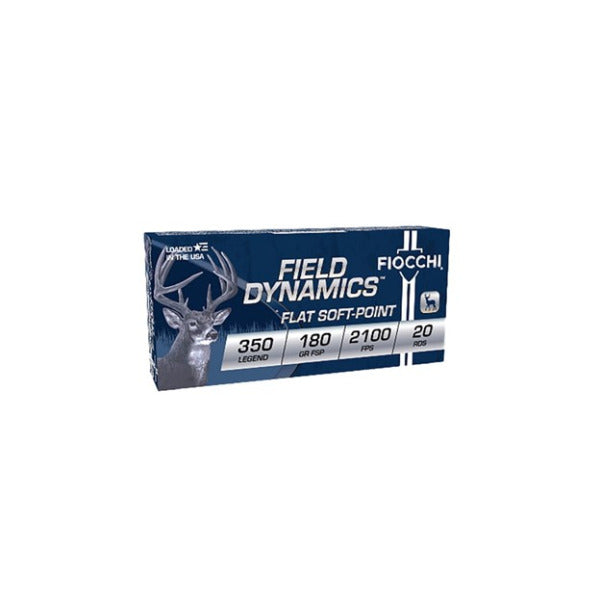 Fiocchi 350 Legend Ammunition 180 Grain Flat Soft Point Box of 20