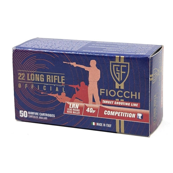 Fiocchi 22 Long Rifle Ammunition 40 Grain Round Nose Box of 50