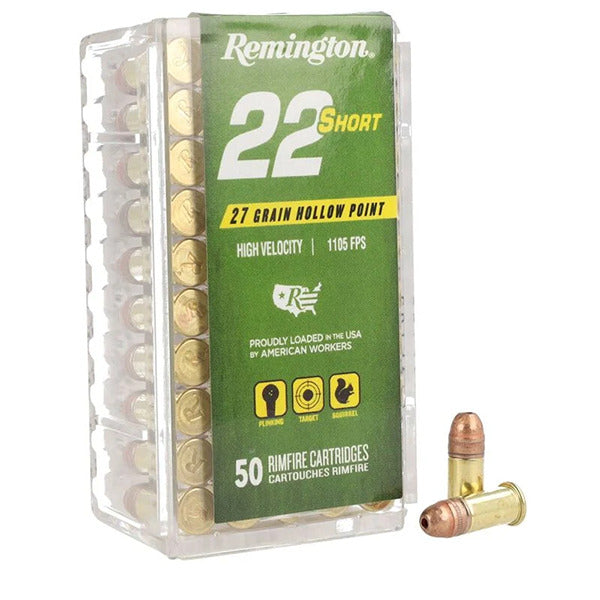 Remington 22 Short Ammunition 27 Grain Copper Hollow Point Box of 50