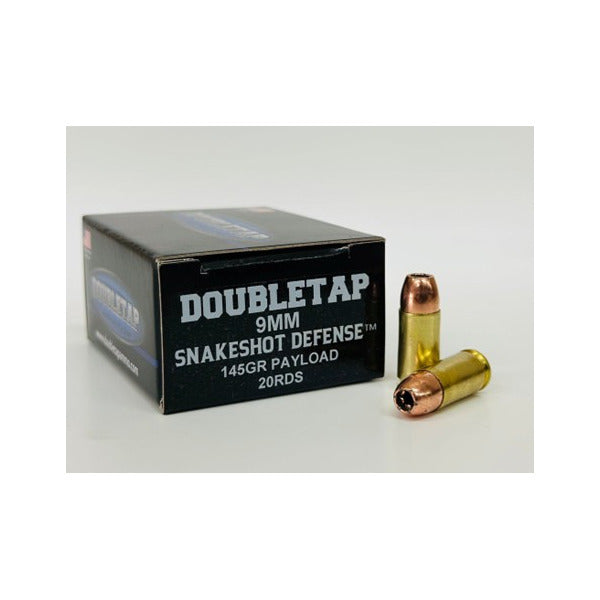 DoubleTap Snakeshot Payload 9mm Luger Ammunition 145 Grain #9 Wadcutter and Shot Shot Box of 20