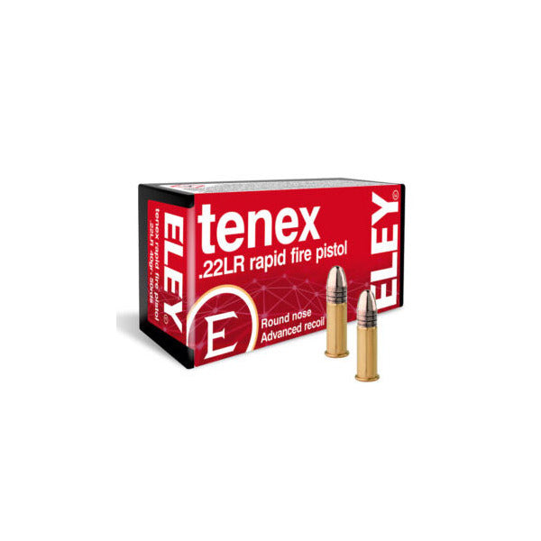 Eley Tenex Rapid Fire Pistol 22 Long Rifle Ammunition 40 Grain Round Nose Box of 50