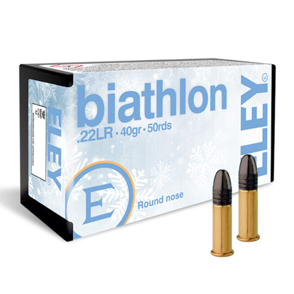 Eley Biathlon 22 Long Rifle Ammunition 40 Grain Lead Round Nose Box of 50