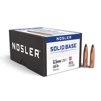 Nosler Solid Base 264 Caliber, 6.5mm (.264 Diameter) Bullets 104 grain Jacketed Soft Point Box of 50